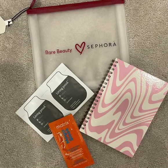 Rare beauty limited edition makeup bag with samples and notebook bundle! NEW - Picture 1 of 1